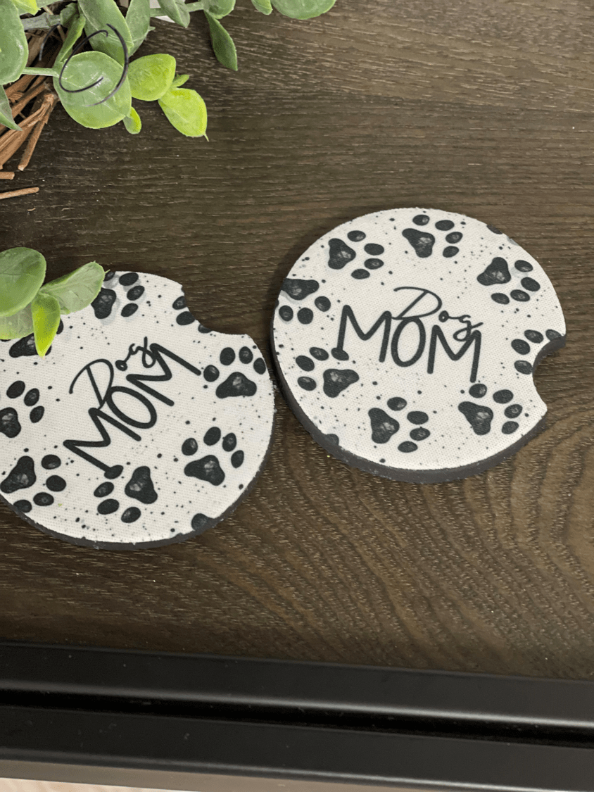 Car Coasters - Paw Print Dog Mom - Neoprene – Dotty's Farmhouse
